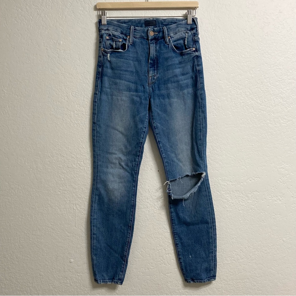 MOTHER The High Waisted Looker Ankle in Popism Denim Jeans, Size 26